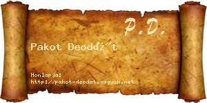 Pakot Deodát névjegykártya